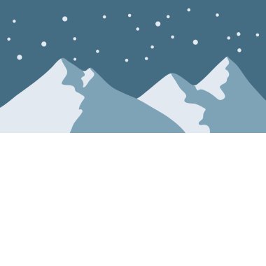 Dağların ve kar manzarasının Noel kartı