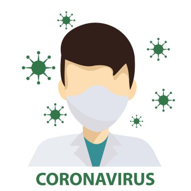 Maskeli doktor kendini kovid 19 koronavirüsten koruyor.
