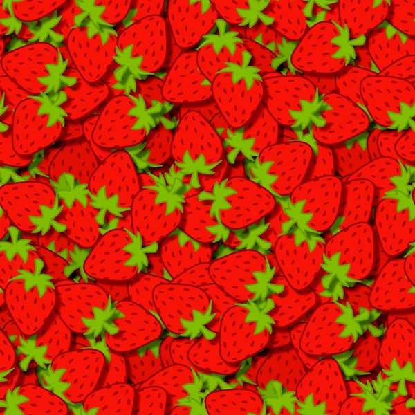 Strawberry background of illustrated strawberries in random orde — Stock Photo, Image