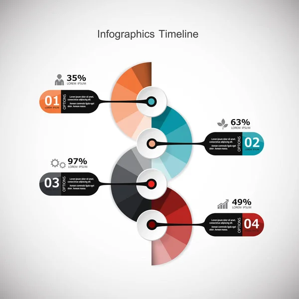 Modelo de design infográfico e ícones de marketing, Business concep —  Vetores de Stock