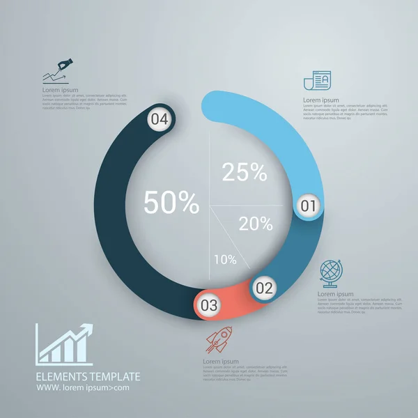 Набір інфографіки. презентація та кругла діаграма. Концепція бізнесу — стоковий вектор