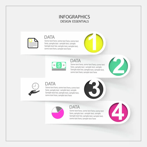 Infográficos modernos opções de design de negócios banner.Vector illust —  Vetores de Stock