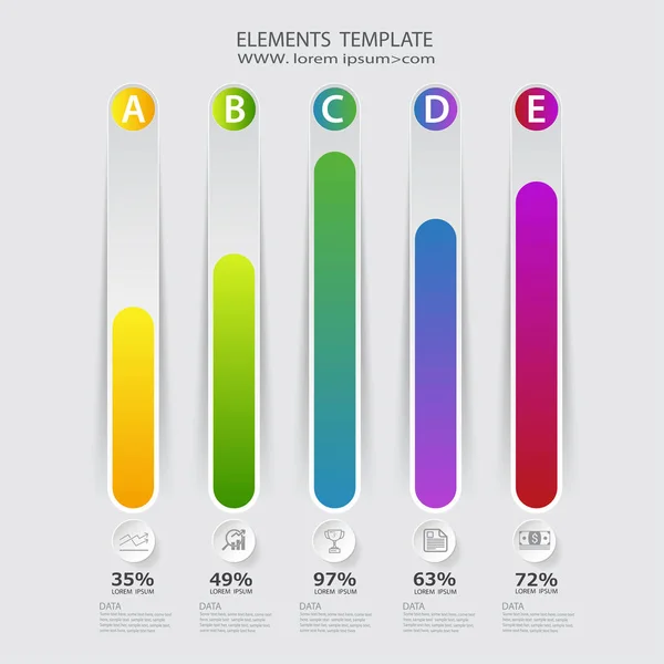 Conjunto de infográficos. apresentação e gráfico redondo. Conceito de negócio —  Vetores de Stock