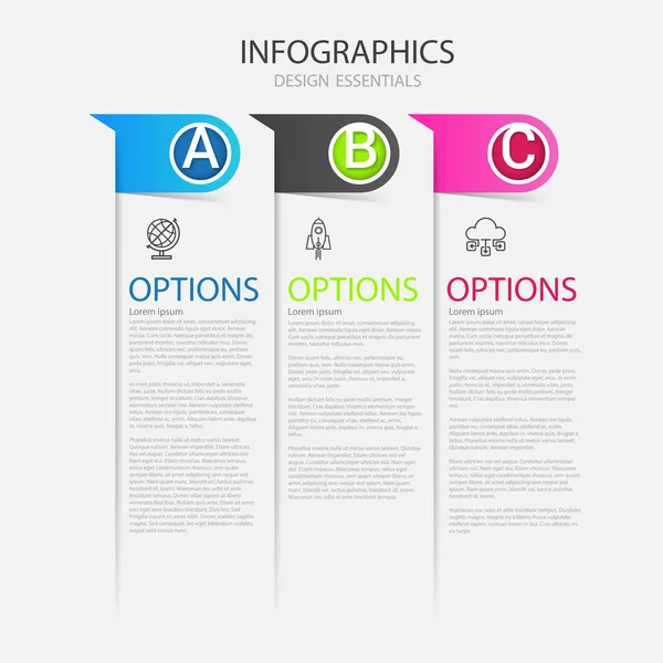 Infografiki nowoczesny biznes projekt opcje transparent. Wektor ilust — Wektor stockowy