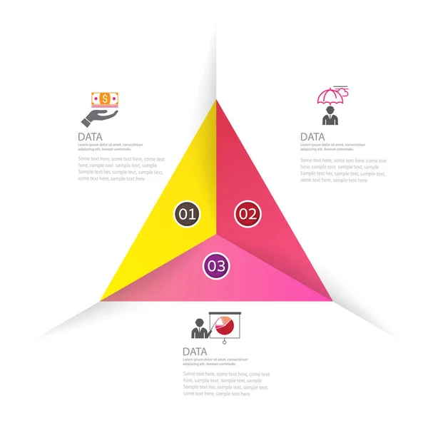 Infographie moderne business design avec 3 options banne — Image vectorielle