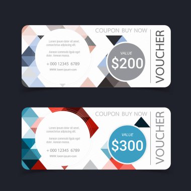 Hediye çeki şablonu. Vektör illüstrasyonu.