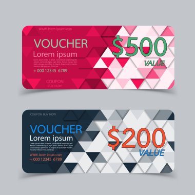 Hediye çeki şablonu. Vektör illüstrasyonu.