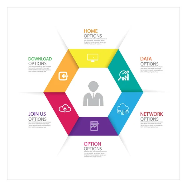 Bannière d'options d'infographie moderne. Vecteur . — Image vectorielle