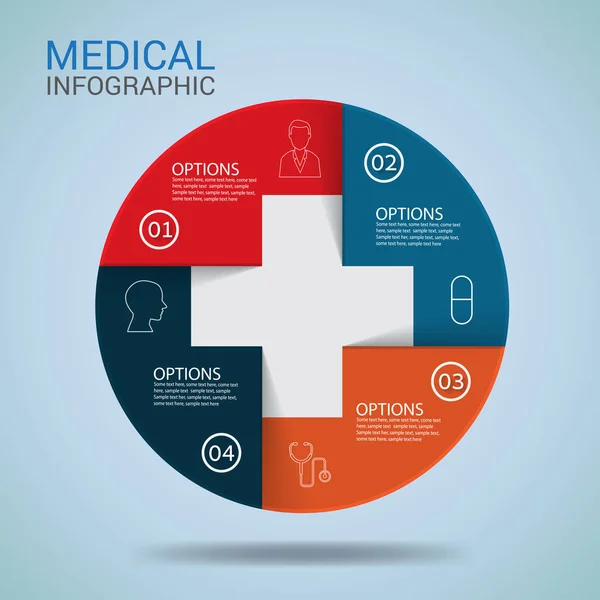 Progettazione infografica medica testa template.vector . — Vettoriale Stock