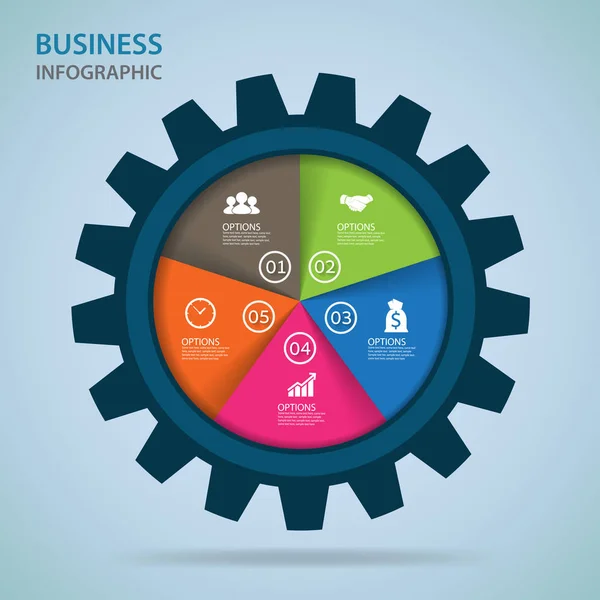 Moderner Infografik-Prozess mit Connected, Icons und Text für — Stockvektor