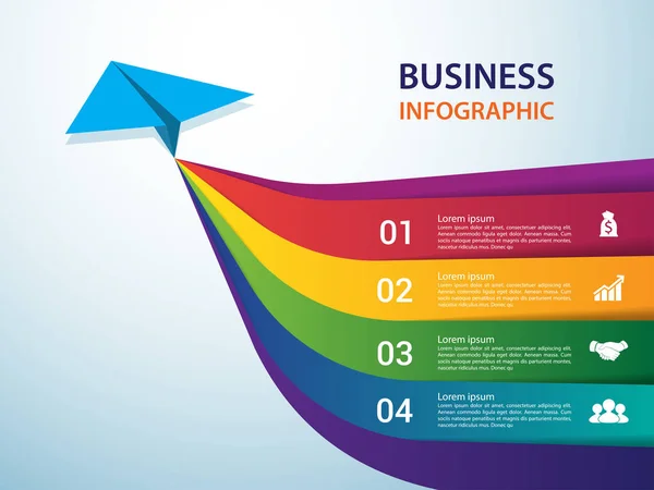 Business-Infografik aus Papierplanes.Vektor-Illustration. — Stockvektor