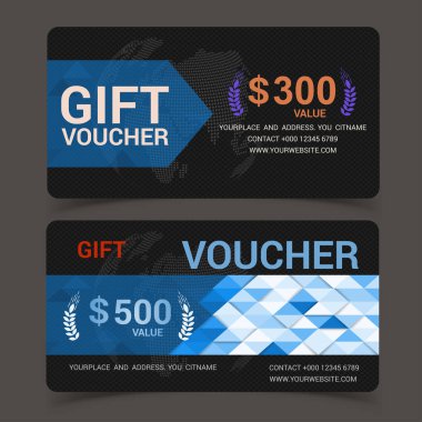 Hediye çeki şablon modern desen vektör tasarımı. Vektör illus