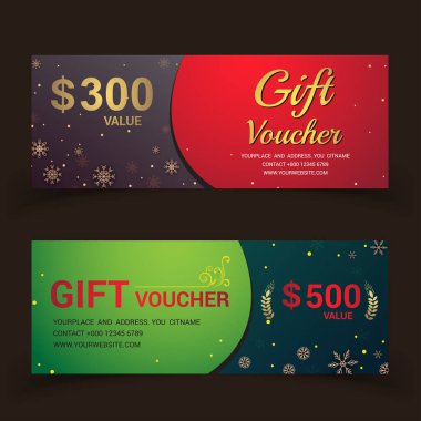 Hediye çeki şablon modern desen vektör tasarımı. Vektör illus