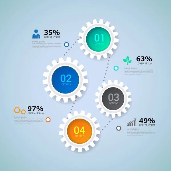 Infografías modernas banner de opciones de diseño de negocios.Vector illust — Vector de stock