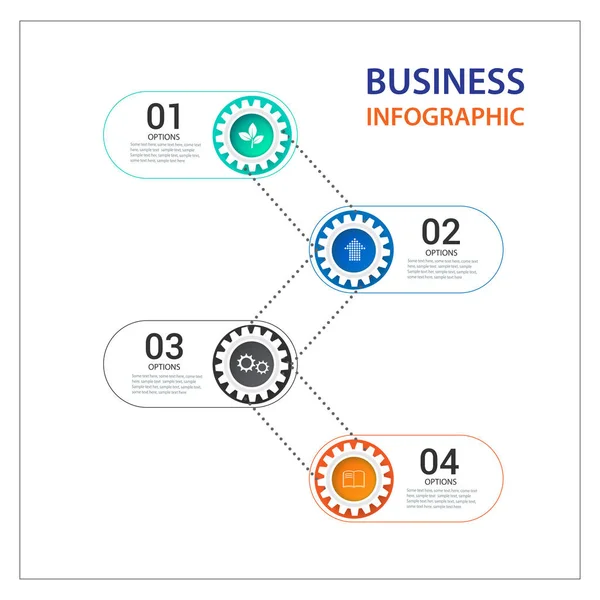 Infographies modernes bannière d'options de conception d'entreprise. — Image vectorielle