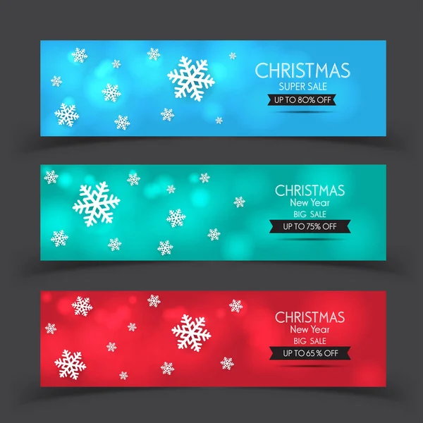 Banner venta de Navidad. Conjunto de elementos de diseño vectorial . — Vector de stock