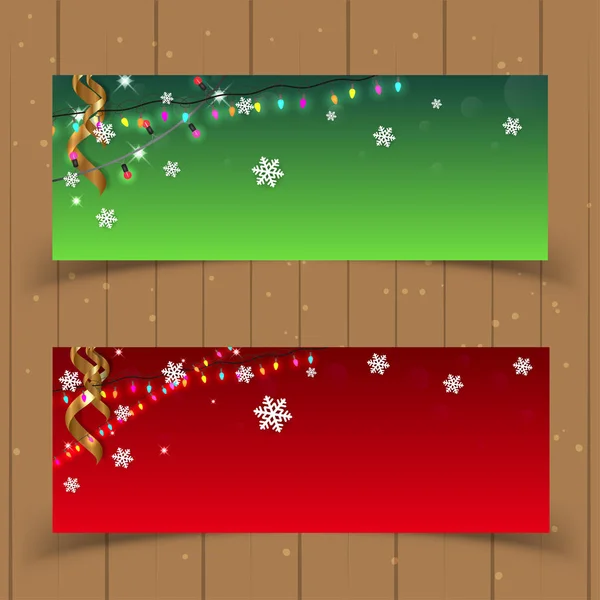 两个背景矢量的圣诞横幅集 — 图库矢量图片