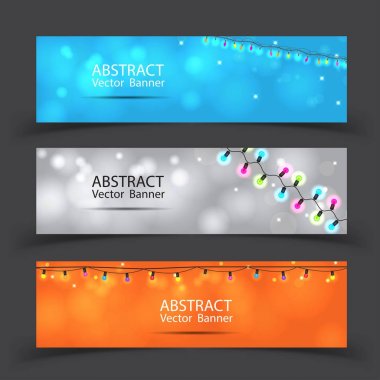 Yılbaşı Banner arka plan vektör çizim tasarım.