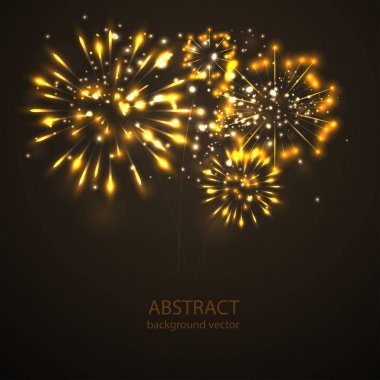  Alacakaranlık arka plan vektör üzerinde havai fişek. Havai fişek yeni yıl holi