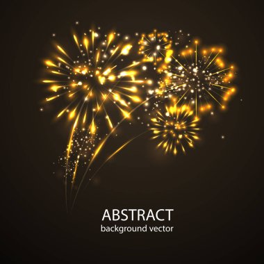  Alacakaranlık arka plan vektör üzerinde havai fişek. Havai fişek yeni yıl holi
