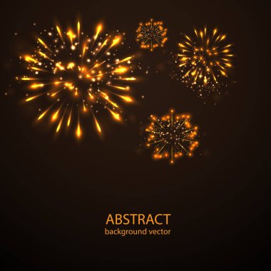  Alacakaranlık arka plan vektör üzerinde havai fişek. Havai fişek yeni yıl holi