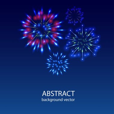 Alacakaranlık arka plan vektör üzerinde havai fişek. Havai fişek yeni yıl holi
