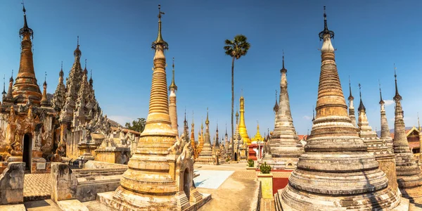 Antikes Pagodenfeld Bei Sagar Inle See Myanmar — Stockfoto