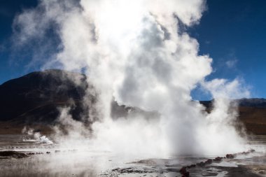 El Tatio, Atacama Çölü, Şili 'de gayzer patlaması