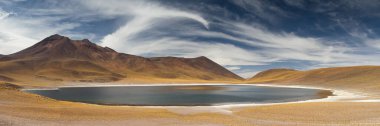 Laguna Miniques Panoraması, Atacama Çölü, Şili