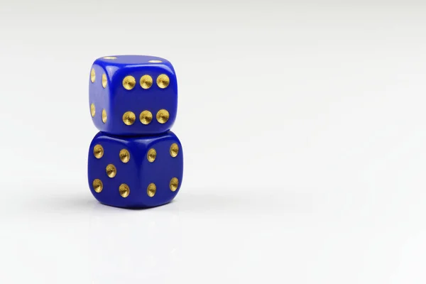 Two stacked dices on white background — Stock Photo, Image