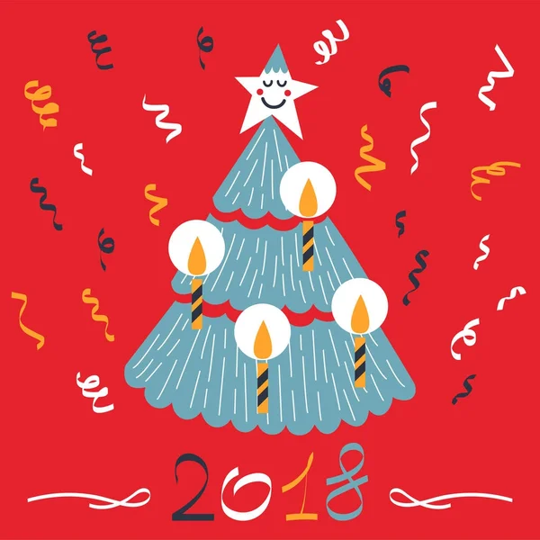 Yeni yıl ve Noel ağacı. Mutlu yeni yer 2018.
