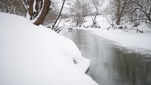 Platteland winterlandschap — Stockvideo