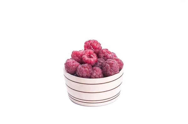 Fresh berries in wood bowl isolated — Stock Photo, Image