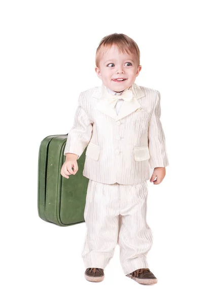Happy little boy isolated on white background — Stock Photo, Image