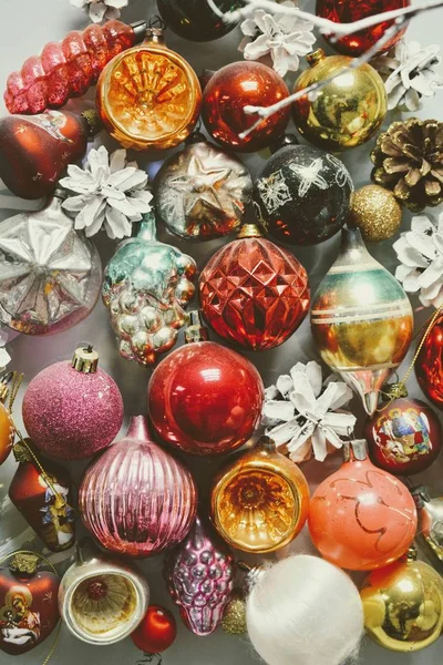 Kerst Nieuwjaar Decoratie Ballen Speelgoed Wintervakantie — Stockfoto