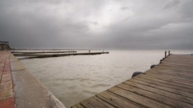 Kamera zaman atlamalı, Valencia sürme güzel Albufera pier.