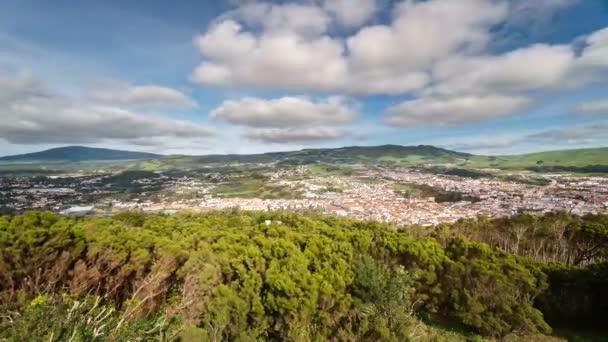 Angra do Heroismo en la isla de Terceira, Azores, Time Lapse — Vídeo de stock