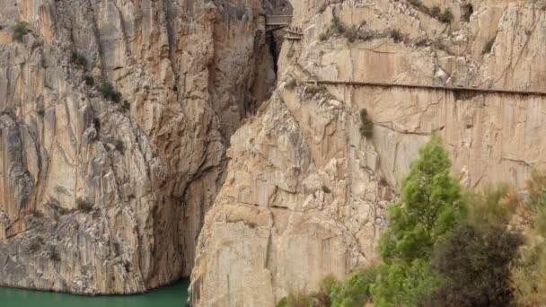 Эль Caminito дель Рей loopable Замедленная съемка, конец маршрута — стоковое видео