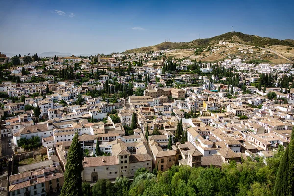 Bovenaanzicht van Albaicin van Granada, Spanje — Stockfoto