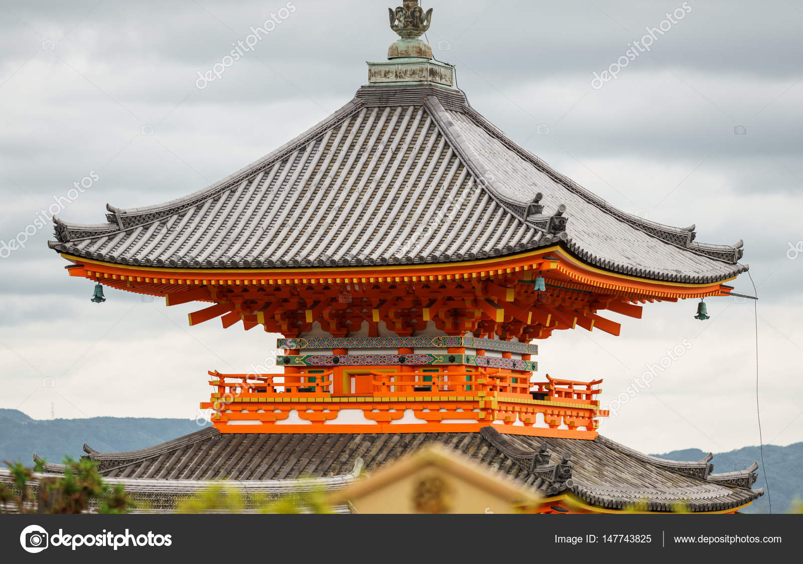 Japan Pagoda Closeup Over Sky Stock Photo Image By C Saaaaa