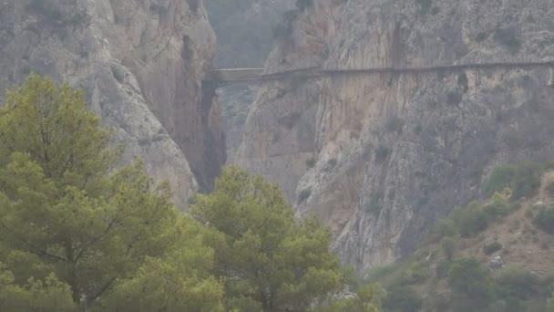 El caminito del rey Zoom aus dem Routenende — Stockvideo