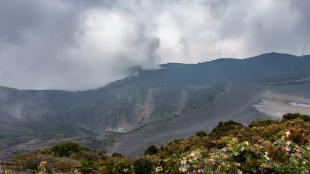 Irazu volcán activo más alto Costa Rica Time Lapse, 4k — Vídeos de Stock