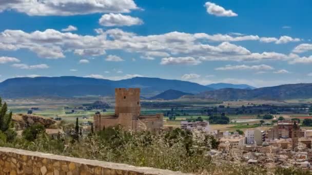 Villena Castle time lapse in Costa Blanca Alicante Espanha — Vídeo de Stock