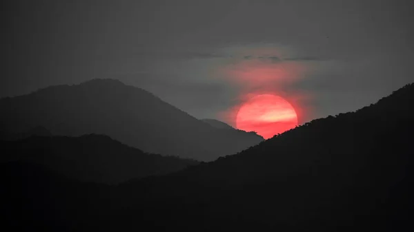 アフリカの夕日山の範囲 — ストック写真