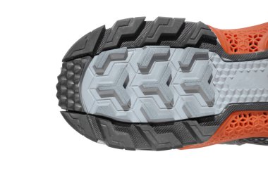 Koşu Ayakkabı tek topuk üzerinde beyaz izole