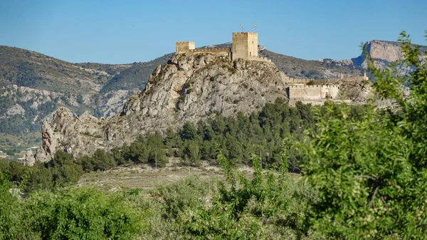 Das schloss von sax, eine festung über einem großen felsen in alicante, spanien — Stockfoto