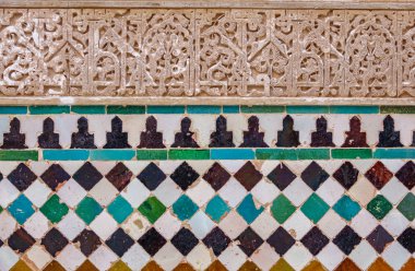 Fayans renkleri, Alhambra geometrik şekillerle süslenmiş