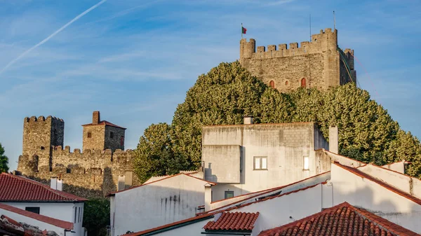 Het kasteel van Bragança en huizen in de binnenstad — Stockfoto