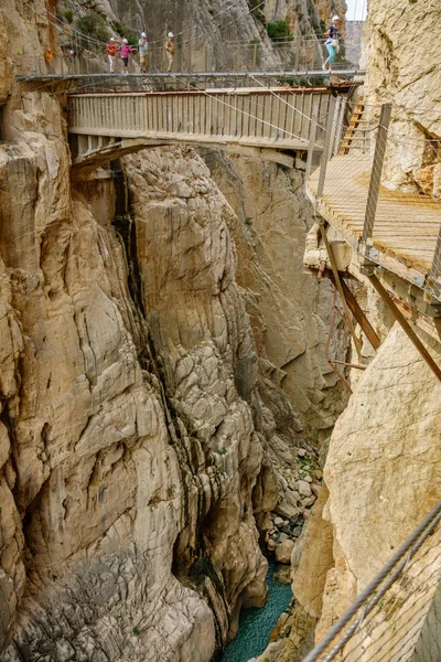 El caminito del rey Fußweg letzte Brücke — Stockfoto