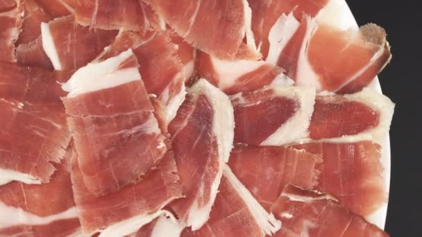 Acorn ham plaat roterende close-up, bovenaanzicht — Stockvideo